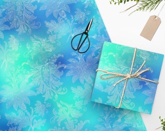 Ombre Blue Wrapping Paper Roll - Magical Blue Gift Wrapping Ideas, Blue Birthday, Blue Christmas, Fancy Wrapping Paper, Elegant