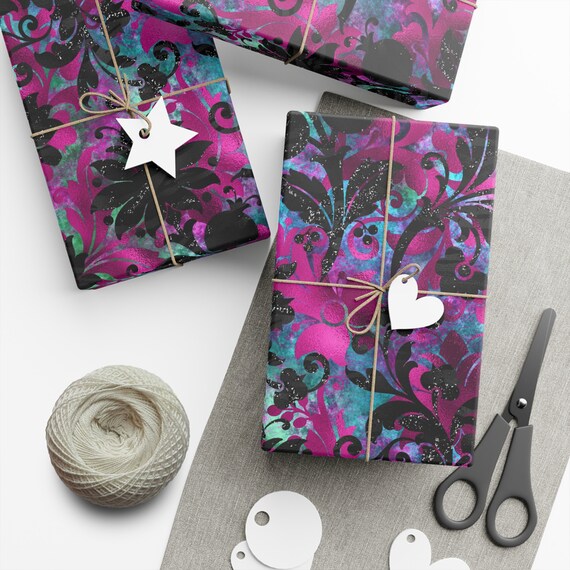 Pink and black wrapping cheap paper