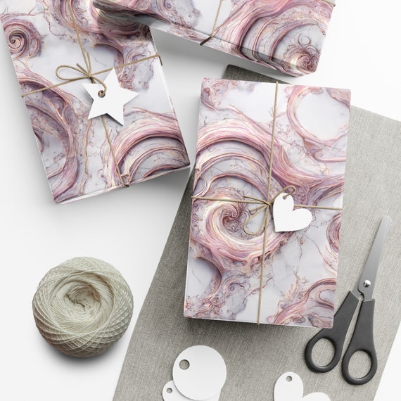 Rose Gold Wrapping Paper Roll White Marble, Wedding Gift Wrap Roll, Unique  Bridal Shower Gift, Wrapping Paper in 2 Sizes, Fancy, Elegant 