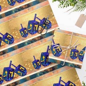 Hanukkah Wrapping Paper Roll - Gold, Hanukkah Gifts, Gift Wrap Roll, Jewish Decorations, Hanukkah Card, Jewish Gift Wrap, Chanukah Gift Idea
