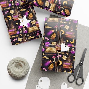 Magic Witch Wrapping Paper - Potions Witchcraft Moon Owl Magic School Wizard Gift Wrapping Paper