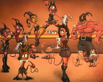 Demon Bar - 19" x 13" Fine Art Print