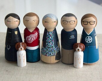 Gift for Dad - Fathers Day Gift - Custom Family Gift - Peg Doll family - Custom Family Portrait - Peg Dolls - Wood Peg Dolls - Unique Gift