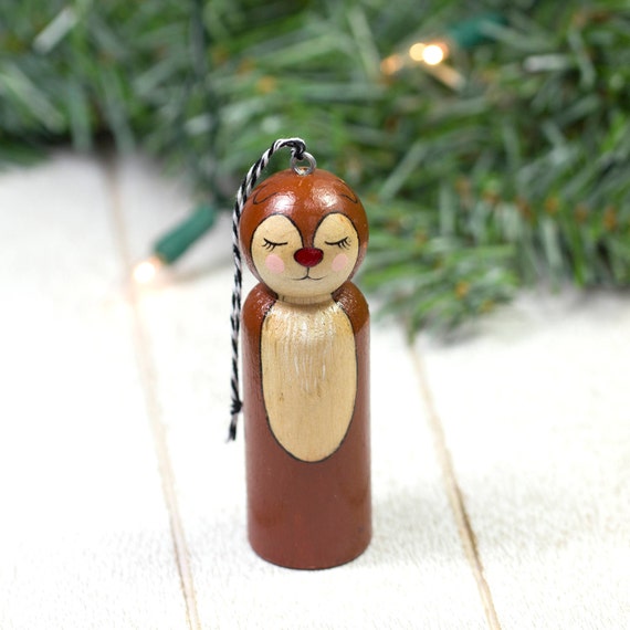 Rudolph Ornament Christmas Ornament Rudolph Peg Dolls Etsy