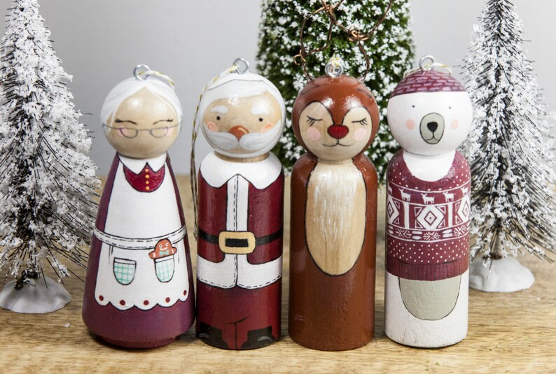 Rudolph Ornament Christmas Ornament Rudolph Peg Dolls Etsy