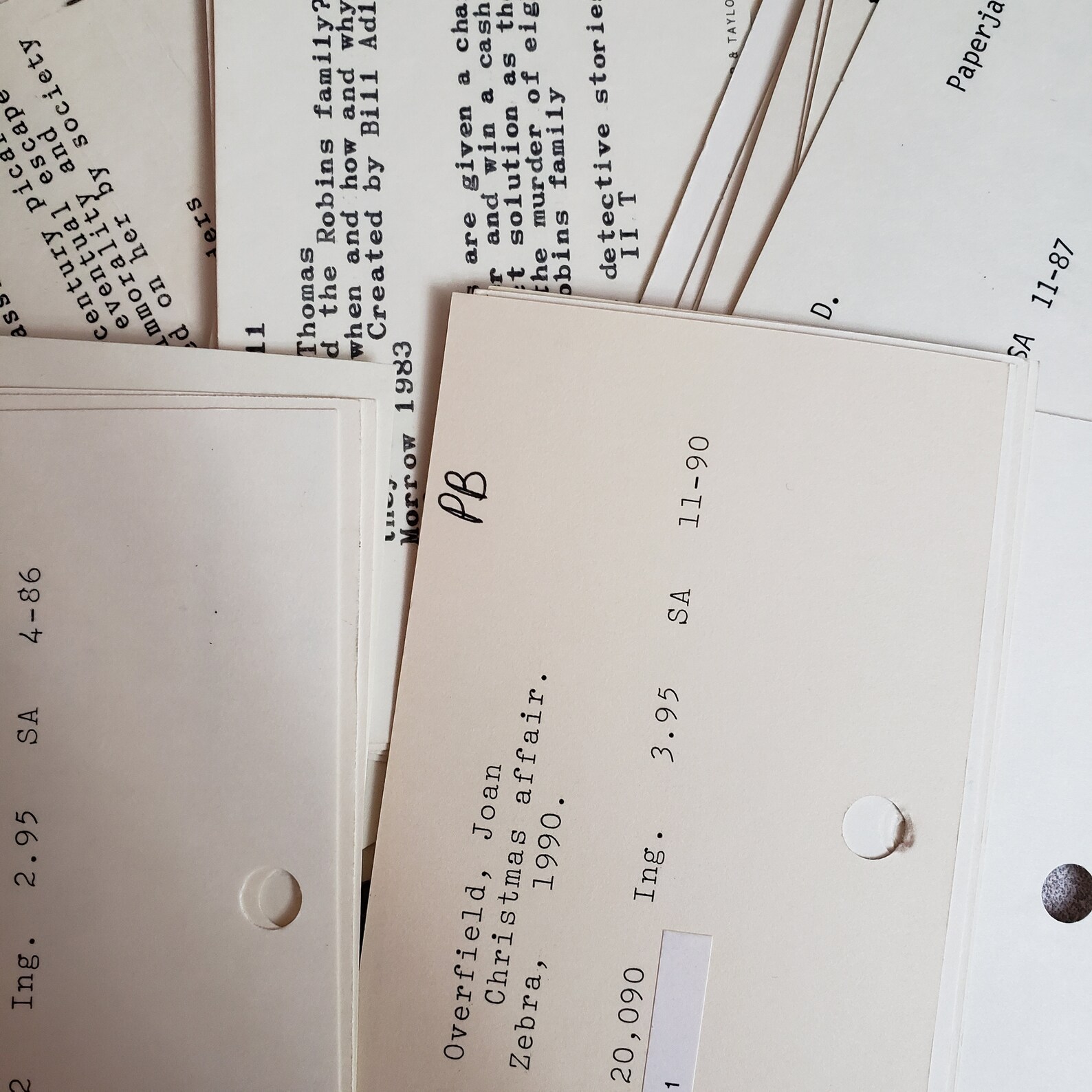 Library Card Catalog Cards Etsy