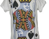 Mens ladies King Queen Jack Ace Celebrity Printed T-Shirts Playing cards Poker TShirt