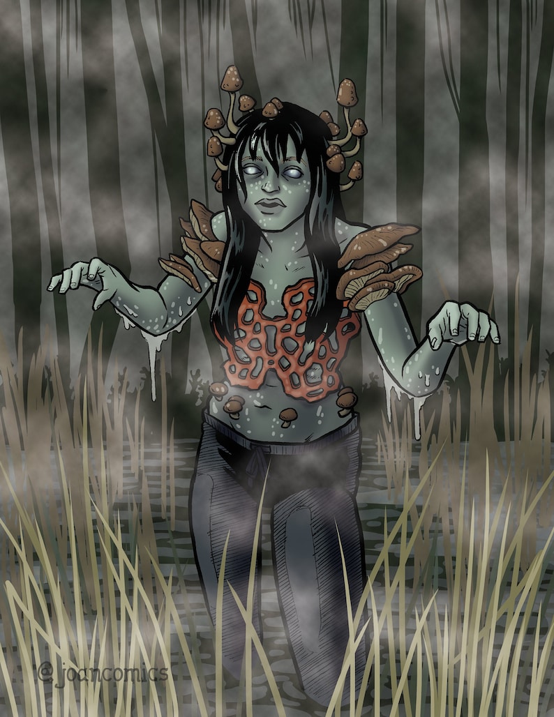 Mushroom Zombie Creepy Fantasy Art Etsy