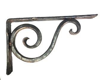 Free Shipping (with coupons)--Shelf Bracket classical wrought iron with scroll Hand forge (cl-4)