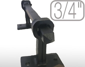 Hand-Hammered Wrought Iron Curtain Rod Set, Square 3/4" Blacksmith Forged