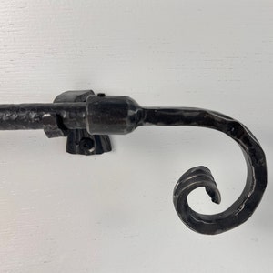 Curtain rod wrought iron with scroll end hand forge