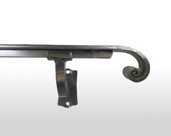 Wrought Iron Handrail for Stairs – Adjustable Blacksmith Made Metal Railing