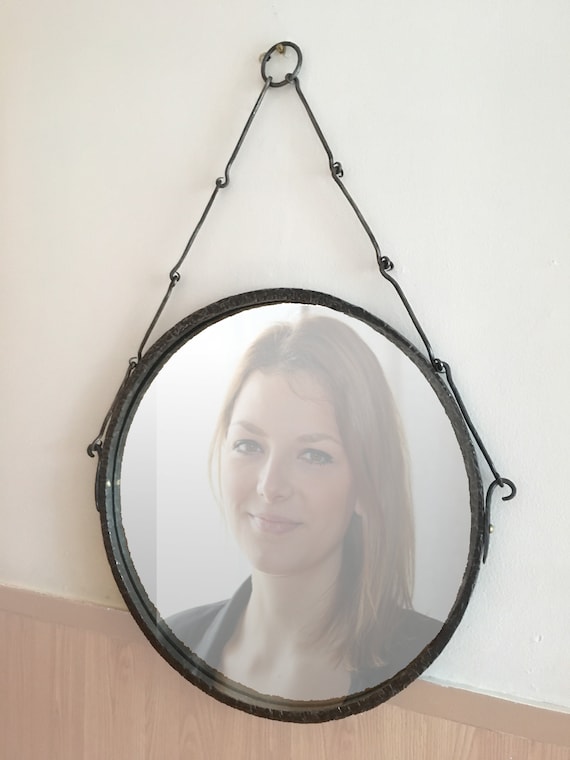 Free Glass Round Mirrors Wrought Iron Hand Forged Mir