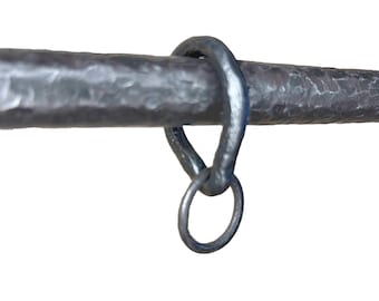 Curtain rod rings with eyelet, hand made wrought iron