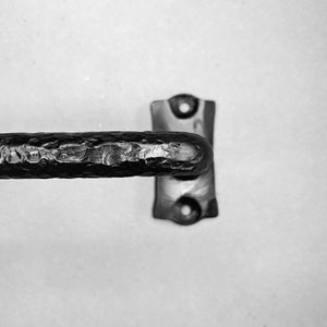 French Curtain rod wrought iron hand forge. Returned curtain rod