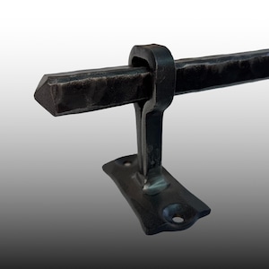 FREE SHIPPING--- Hand hammered-- -Curtain rod with bracket, wrought iron, Strong, Window treatments, Square 3/4&quot;hh