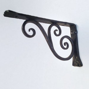 Free Shipping with couponsShelf bracket with scroll, Asymmetric, classical, wrought iron cl-2-asy image 1