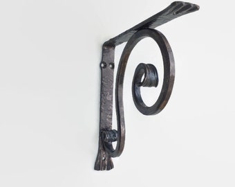 Free Shipping (with coupons)--Shelf Bracket classical wrought iron with scroll Hand forge (cl-1)