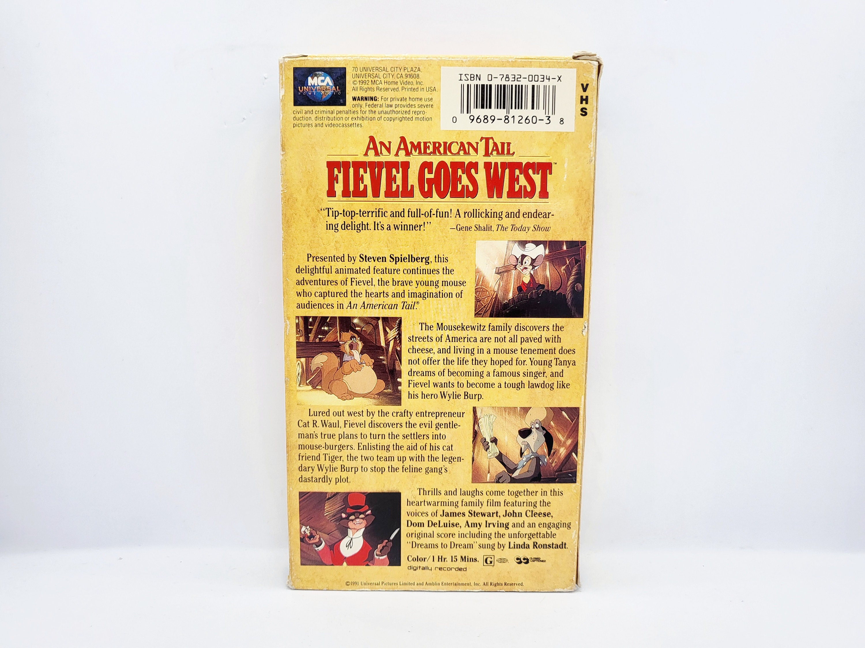 Fievel Goes West an American Tail Sequel VHS Spielberg 90s Animation