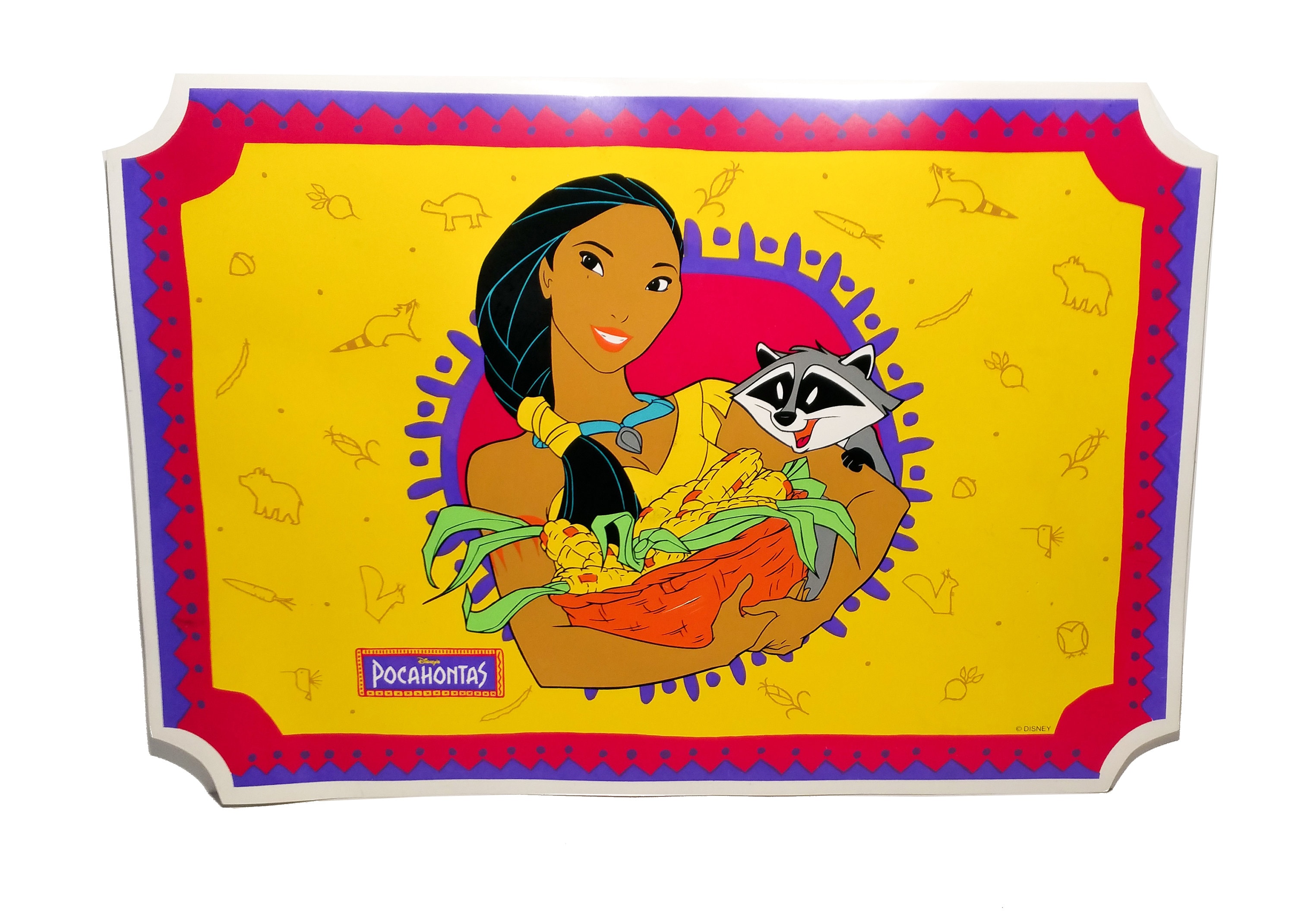 Vintage Pocahontas 90s Disney Vinyl Placemat Zak Designs - Etsy