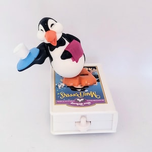 Mary Poppins Pingouin serveur VHS jouet à tirer vintage 1998 McDonalds Disney vidéo Happy Meal jouet Mobile Figurine Train Figure RARE