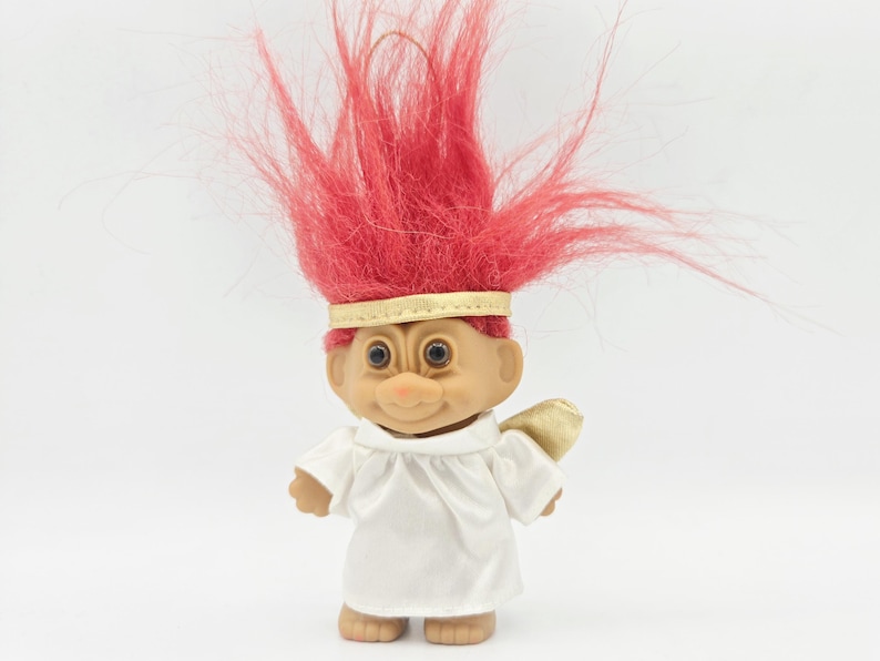 Troll Doll Red Hair Angel Christmas Ornament Original Vintage Russ ...