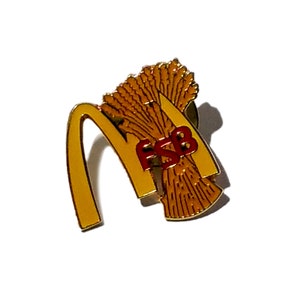 McDonalds 90s FSB Small Enamel Crew Pin Rare Collectible Button Tie Tack