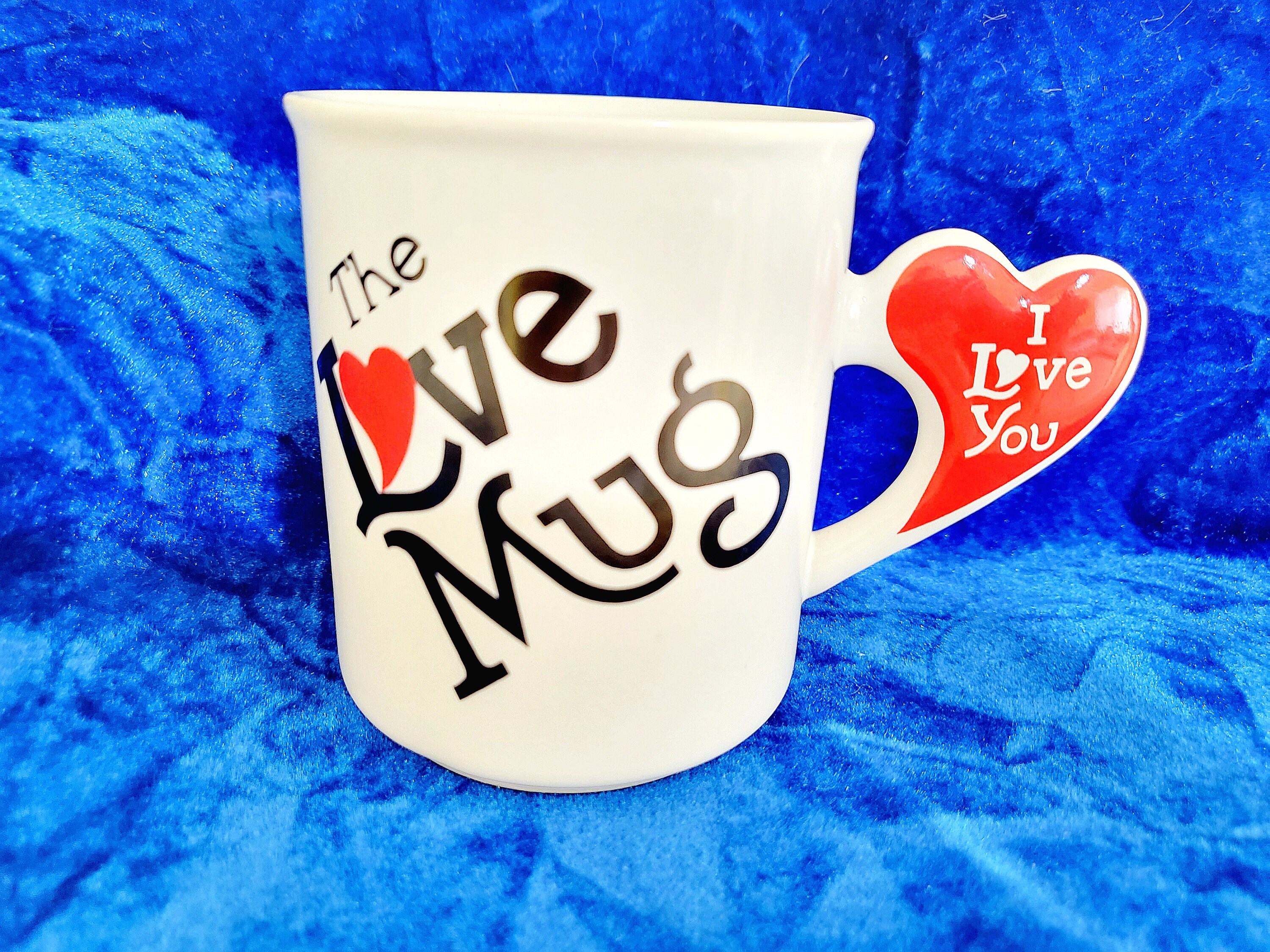 The Love Mug Vintage Mug Heart Shaped Handle Coffee Cup 80s Willoway Sales LTD. Made in Korea RARE! Valentine