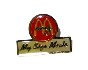 Alfiler de corbata de esmalte de los años 90 con la inscripción My Size Meals de McDonald's