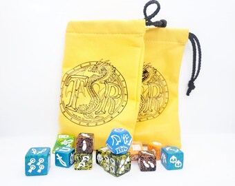 Dragon Dice Original Dice Bags and dice game Vintage 1993 TSR Dungeons and Dragons 90s Gaming