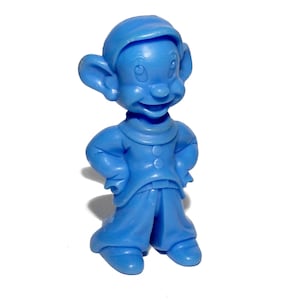 Marx Dopey Dwarf Plastic Toy Figure Blue Plastic Vintage 1972 Walt Disney Snow White Toy