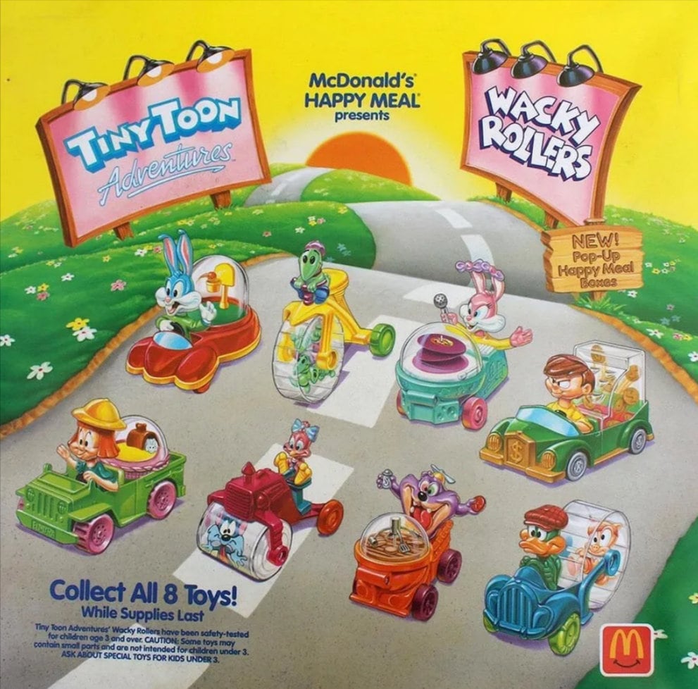 Tiny Toons Wacky Rollers Happy Meal Toy 1992 Warner Bros Vintage