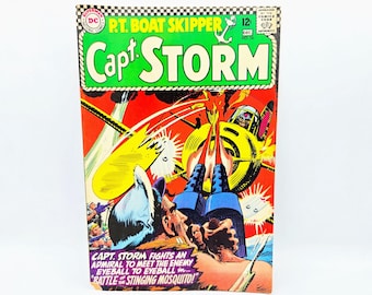 Capt. Storm Vintage DC Comic No 16 Very Good Condition RARE 1966 First Edition Ungraded Retro Ads PT Boat Skipper Captain
