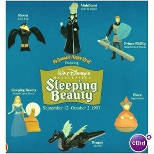 Disney&#39;s Sleeping Beauty 1996 Vintage McDonald&#39;s Happy Meal Toy New in Package Pick One RARE NIP 90s Disney Princess Collectible