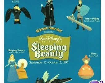 Disneys Dornröschen 1996 Vintage Golden Golden Happy Meal Spielzeug Neu im Paket Wählen Sie ein SELTENES NIP 90er Jahre Disney Princess Sammlerstück