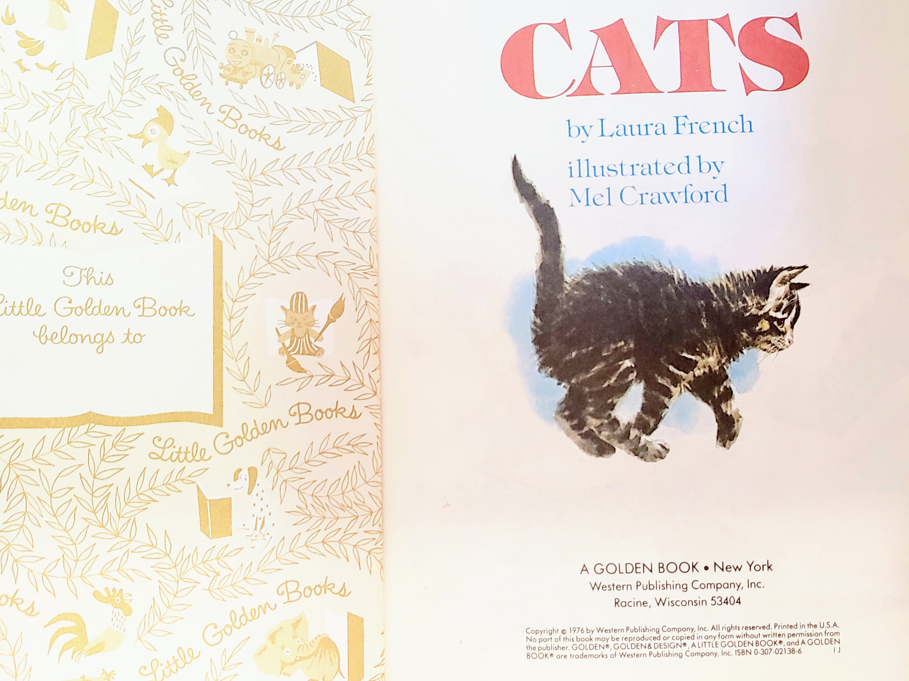 Cats Vintage Little Golden Book Laura French Mel Crawford 1976