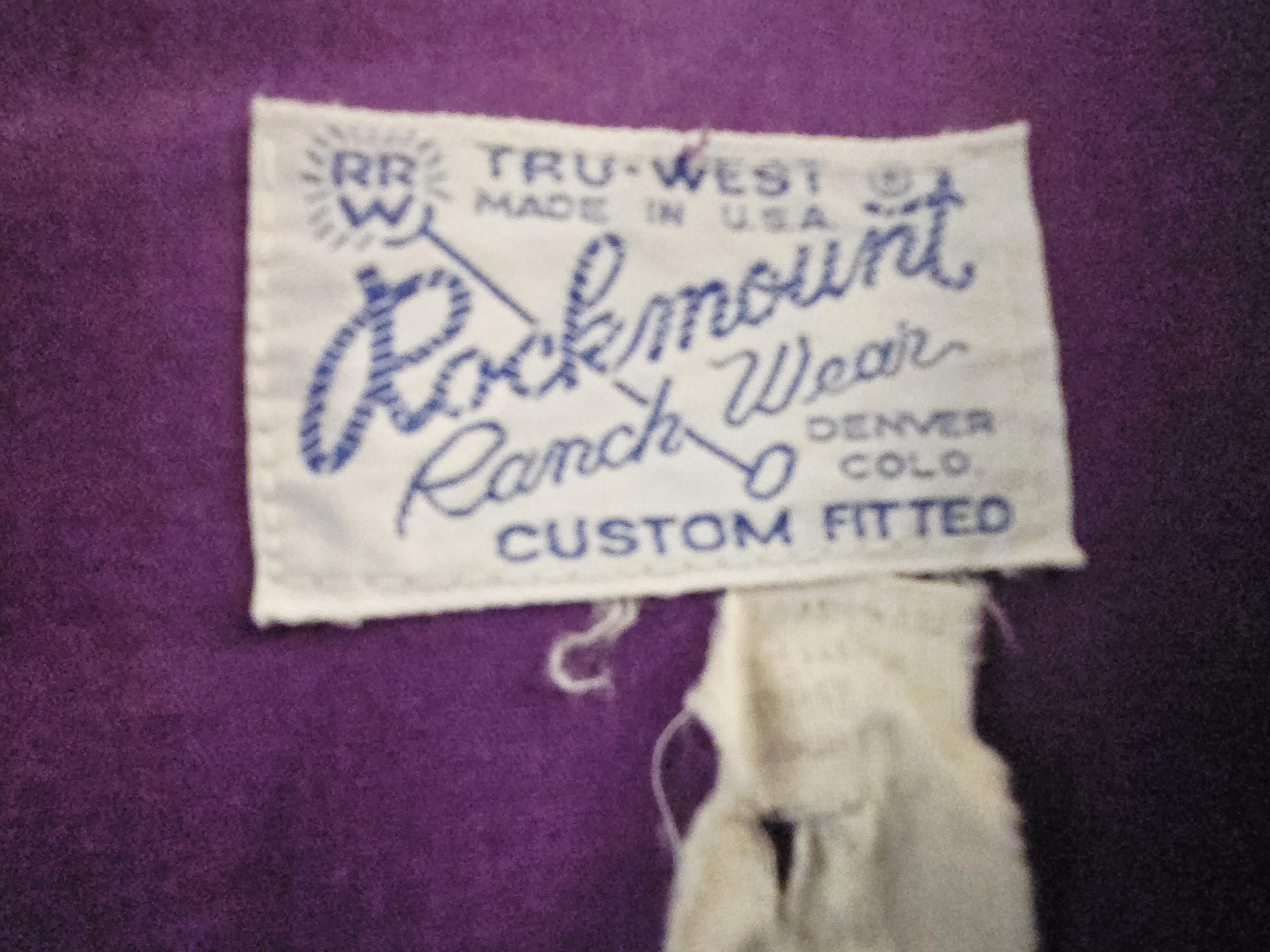 Vintage Rockmount Ranch Wear Purple Pearl Snap Western Wear 70s