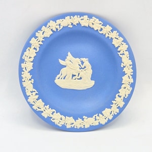 Vintage Wedgewood Mini Collectible Plate 4.5 in Jasperware Ceramic Made in England Souvenir Antique Made in Japan China Jewelry Dish RARE