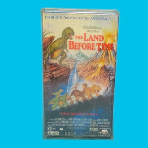 the Land Before Time VHS Don Bluth Animation Spielberg 80s Vintage Video 1991 Release with Alpha Enterprises Inc Clear Case RARE