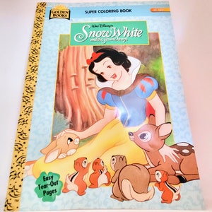 Disney&#39;s Snow White Coloring Book 90s Vintage Artbook Golden Books SUPER Coloring Book RARE Disney Princess