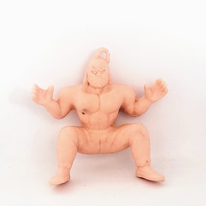 1985 M.U.S.C.L.E. Action Figure Kinnikuman Japan Original Masked Fighter Ponytail Crouching Gladiator 70s Kinkeshi rubber toy