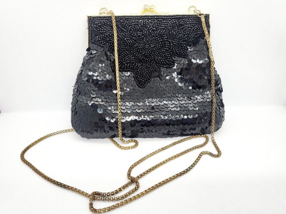 La Regale Purse Gold Beaded Clutch 80s