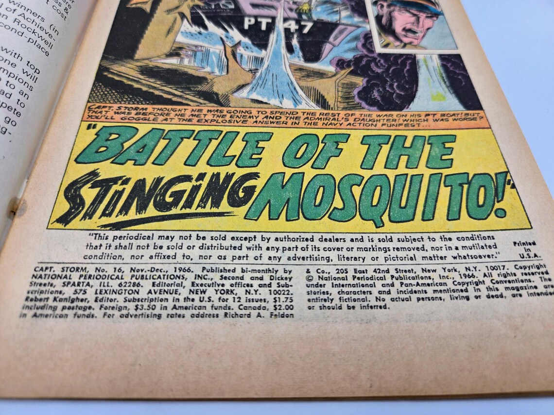 Capt. Storm Vintage DC Comic No 16 Very Good Condition RARE 1966 First Edition Ungraded Retro Ads PT Boat Skipper Captain, foto 3 de 5