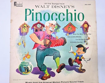 Walt Disney's Pinocchio LP Vinyl Record Original 1959 Walt Disney's Pinocchio LP Vinyl Record Original 1959