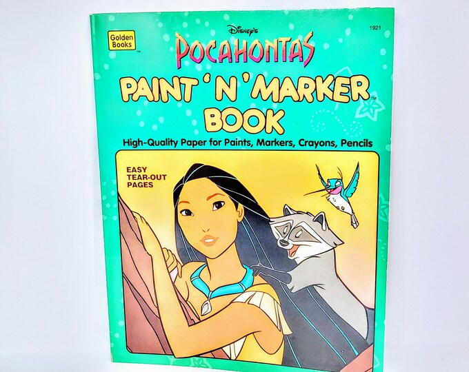 Disney's Pocahontas Coloring Book 1995 Paint 'n' Marker Book Vintage ...