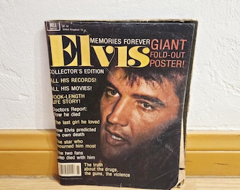Vintage Elvis Presley Memories For Ever Magazine Biografie 1977 ZELDZAME editie Vintage memorabilia Dell Publishing