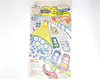 Vintage 1993 McDonalds Happy Meal Bag: Hot Wheels Unused
