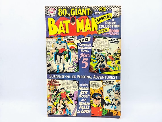 Batman No 185 80 pg Giant Robin the Boy Wonder 1966 Edmond Hamilton Sheldon Moldoff Very Good Condition DC Comic RARE First Edition Ungraded