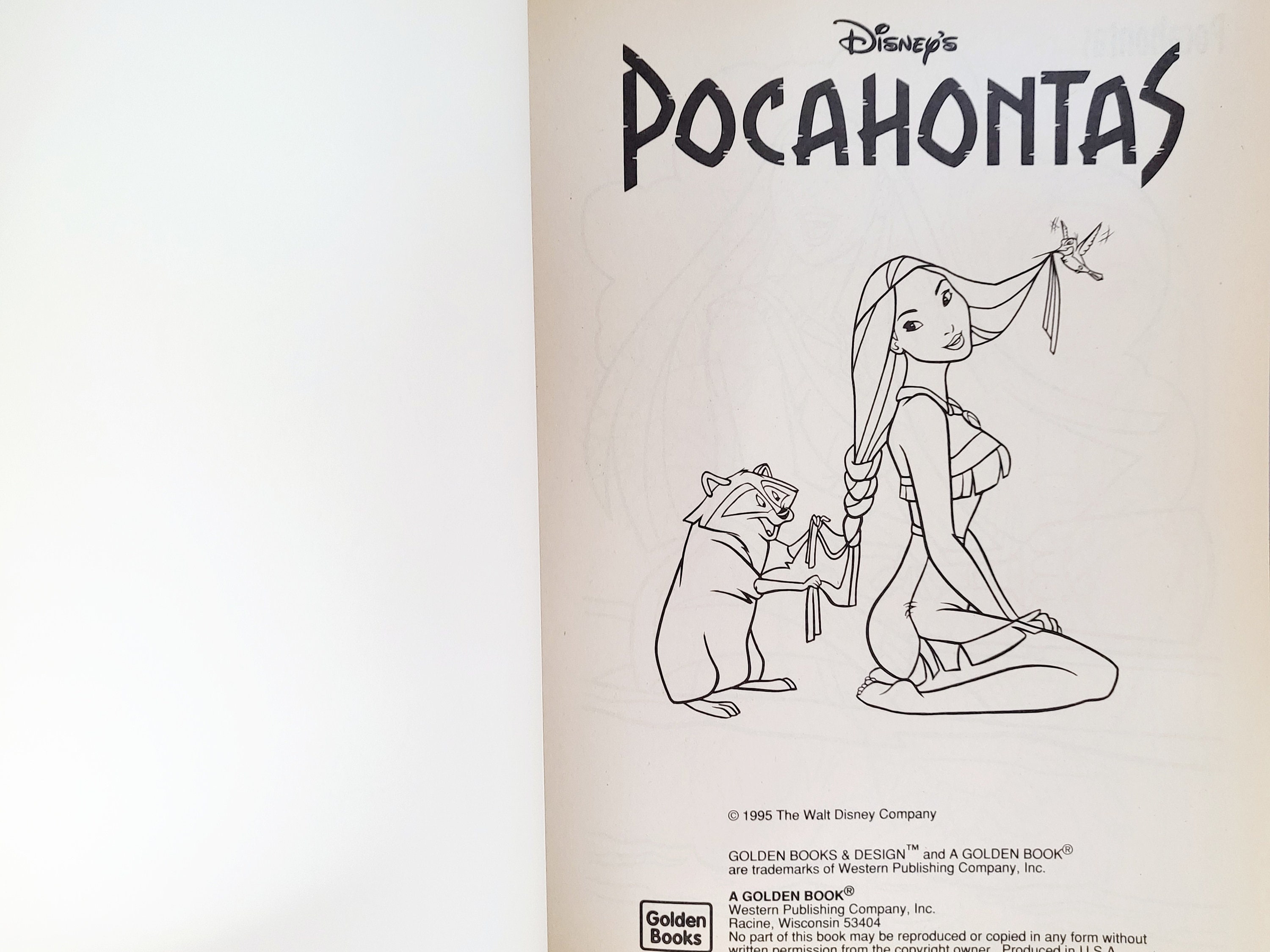 Disney's Pocahontas Coloring Book 1995 A Giant Coloring Book Vintage ...