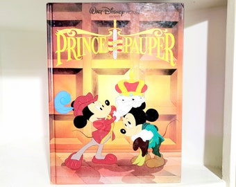 Walt Disney's The Prince and the Pauper Mickey Mouse Vintage Hardcover Children's Book Twin Book Penguin Publishers 1990